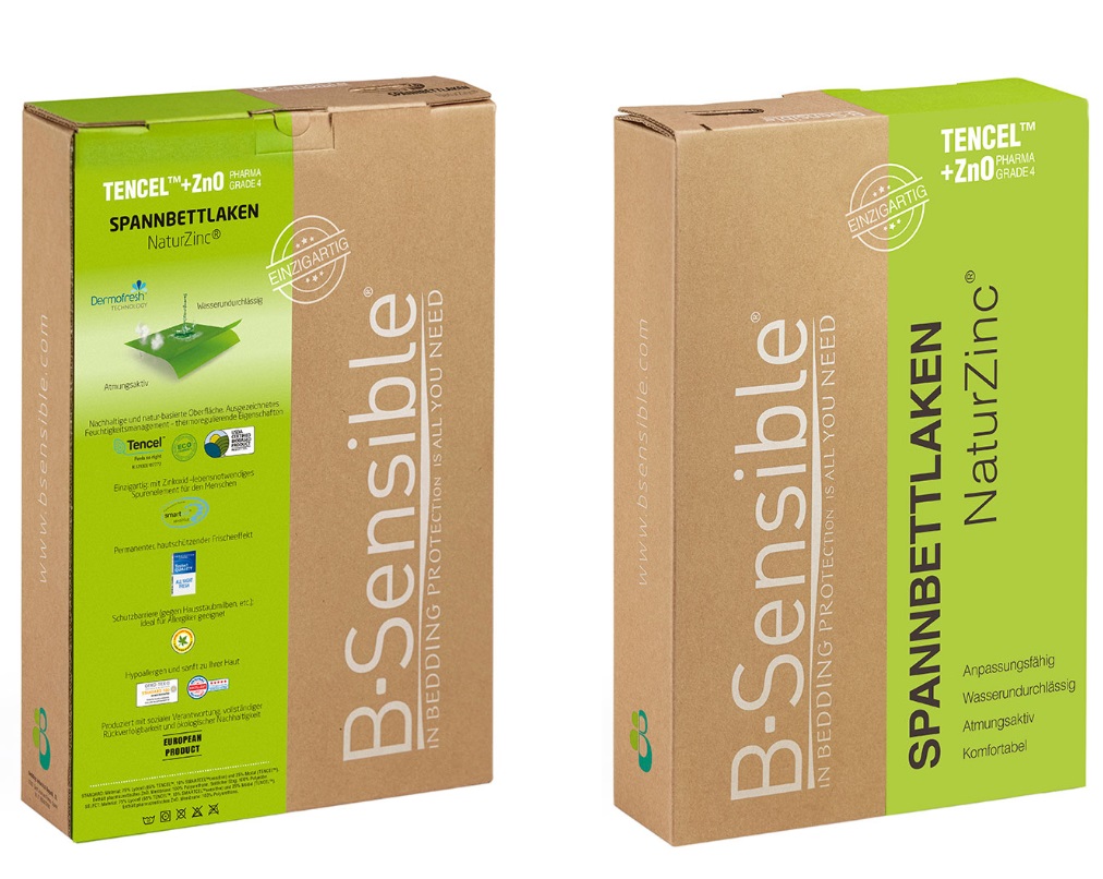 b-sensible Natur Zinc Fixleintuch, wasserdicht, atmungsaktiv, hygienisch