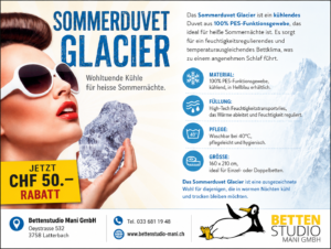 Sommerduvet Aktion Glacier kühlendes Duvet